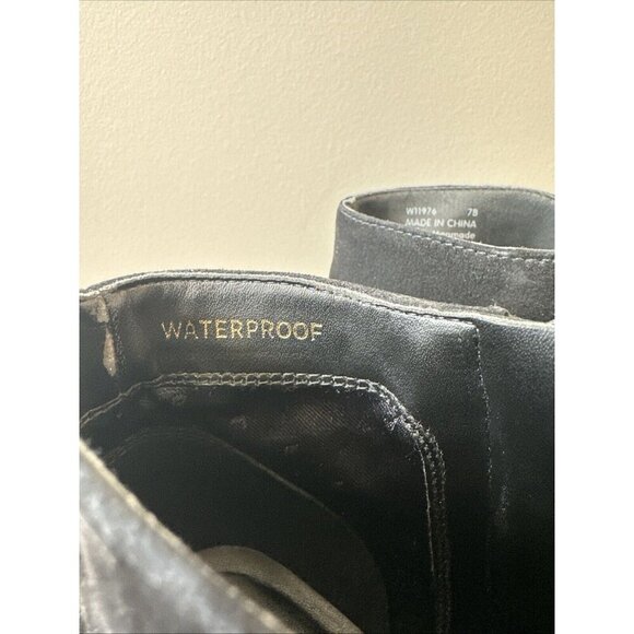 Cole Haan Womens 7 B Suede Leather Ankle Boot Black Sylvia Waterproof - Picture 5 of 15